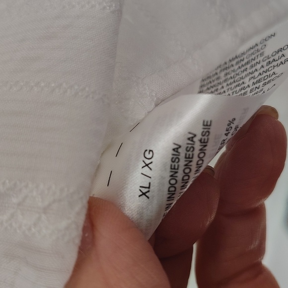 White House Black Market WHBM White Blouse Size XL Semi Sheer Long Sleeve - Picture 7 of 7